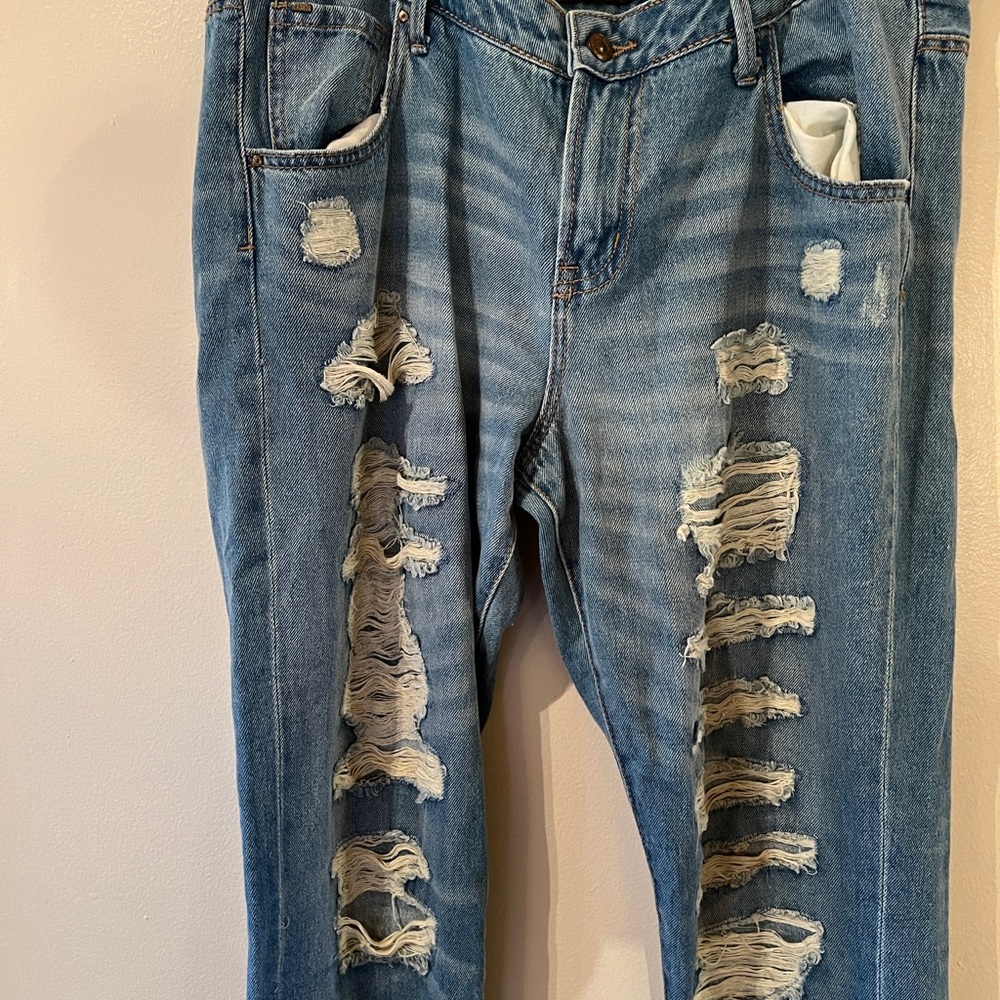 Suede Distressed Charlie Mid Rise Relaxed - Picture 2 of 3